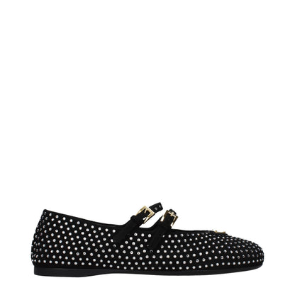 Black Leather Ballet Flats