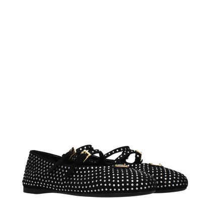 Black Leather Ballet Flats