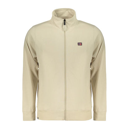 Beige Cotton Men Sweatshirt