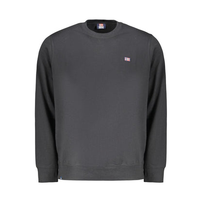 Black Cotton Men Sweatshirt
