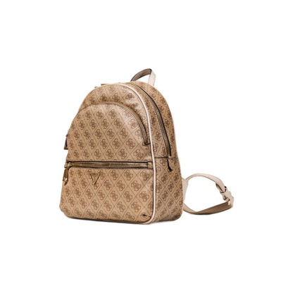 Beige Polyethylene Backpack