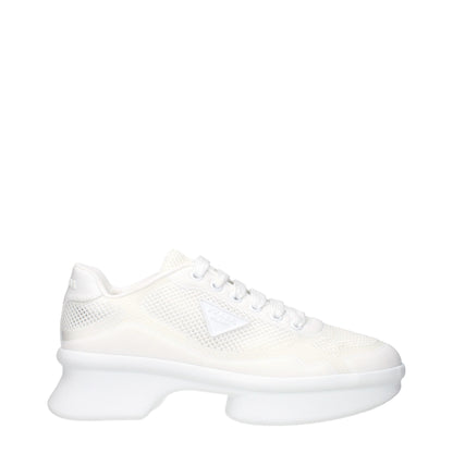 White Fabric Athletic Sneakers