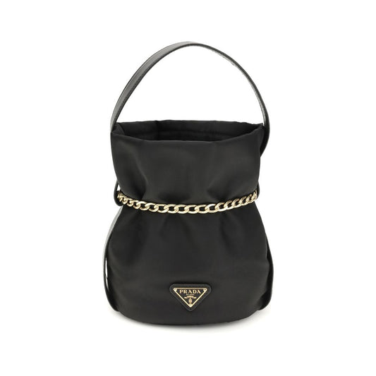 Black Recycled Polyamide Backet Bag