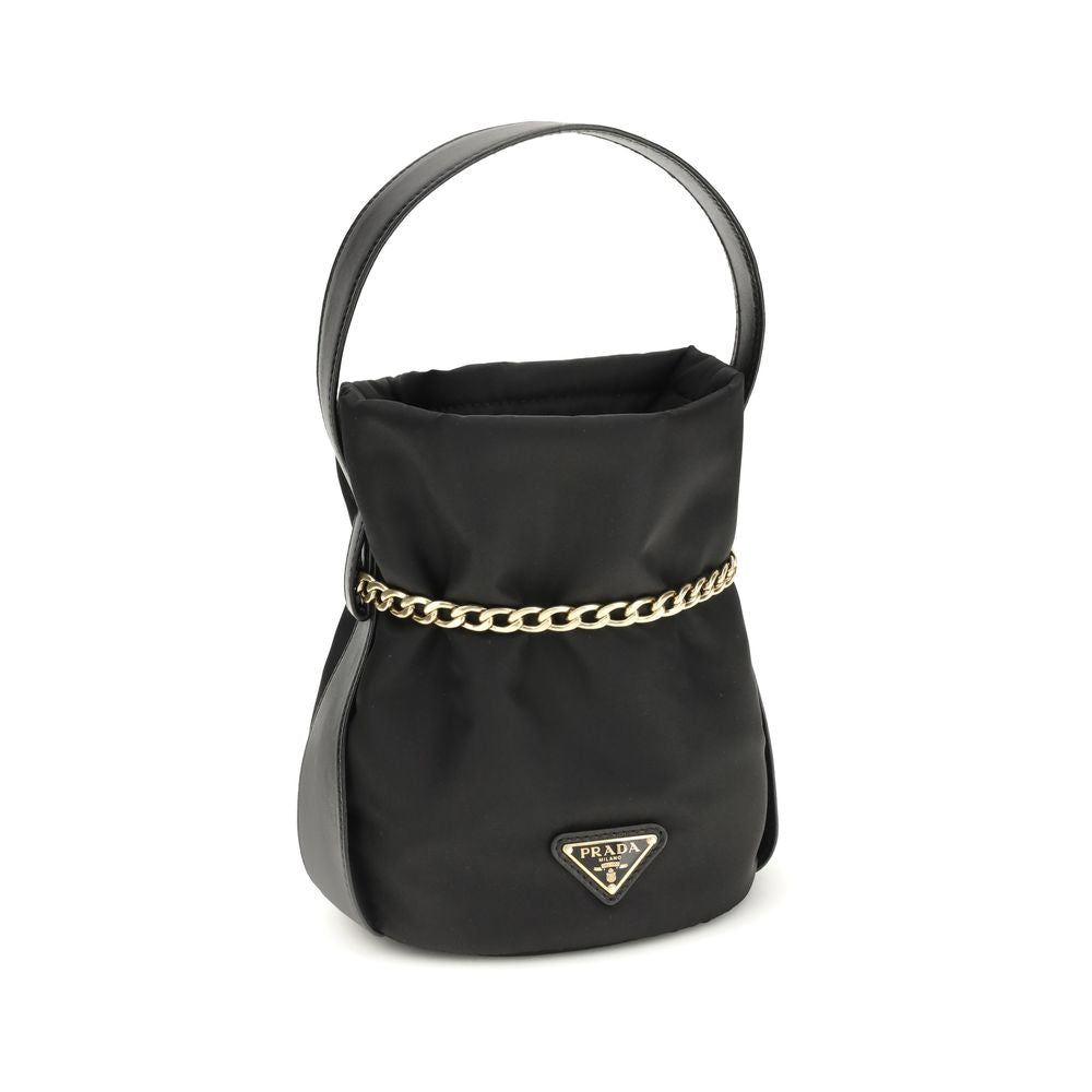 Black Recycled Polyamide Backet Bag