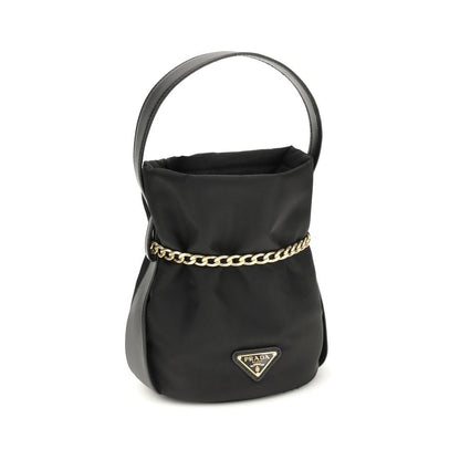 Black Recycled Polyamide Backet Bag