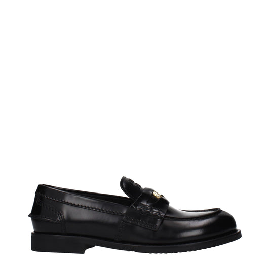 Black Leather Slip-On Loafers