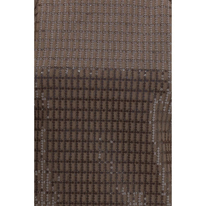 Brown Cotton Sleeveles T-Shirt