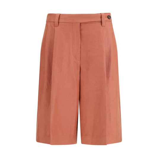 Orange Viscose Bermuda Shorts