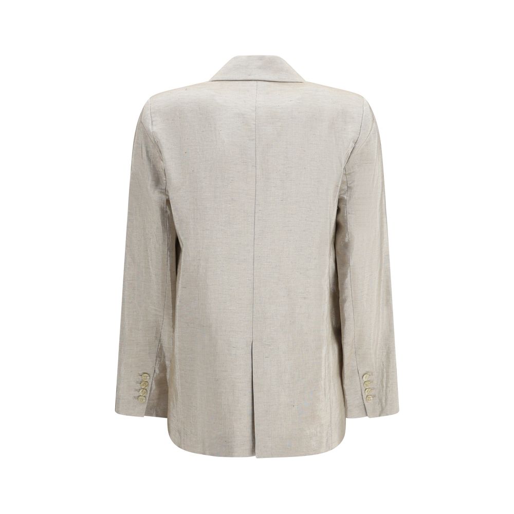 Silver Cotton Blazer