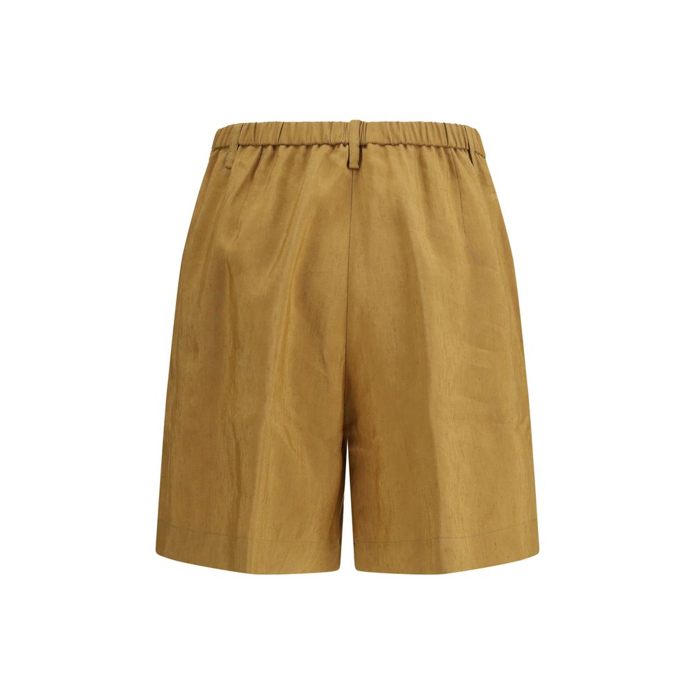 Beige Linen Bermuda Shorts