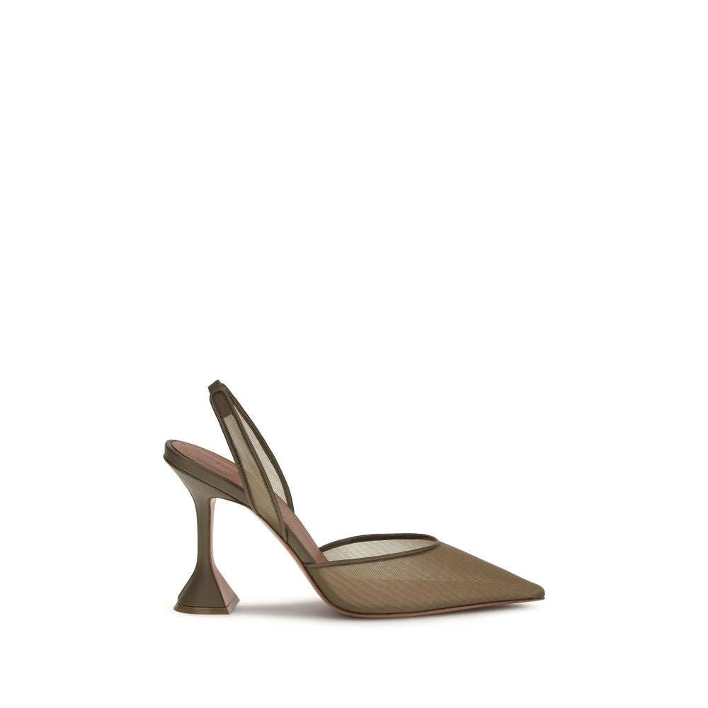 Brown Nylon Platform Pumps