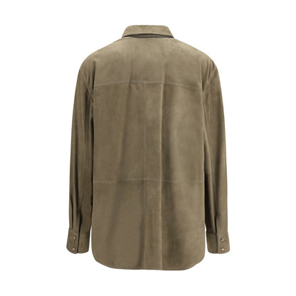 Bicolor Calf Leather Bos Taurus Dress Shirt