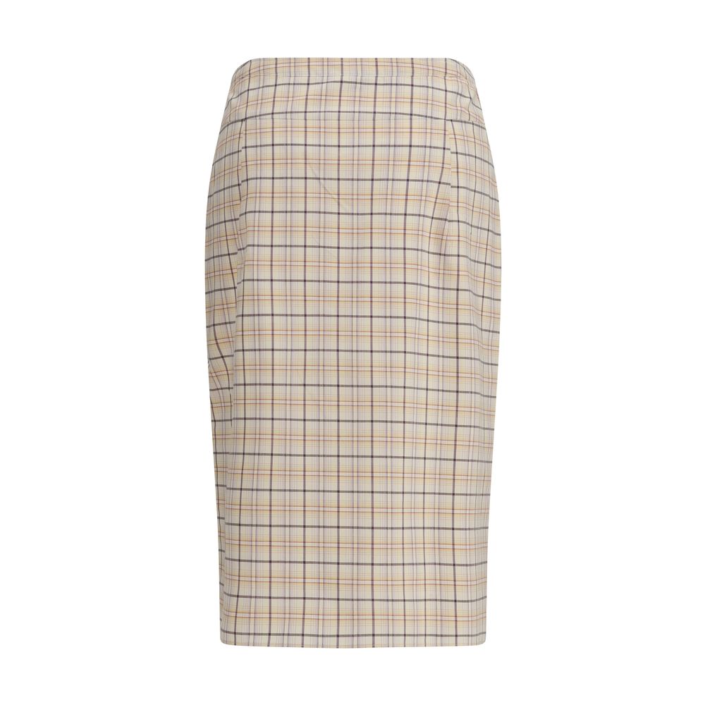 Multicolor Cotton Midi Skirt