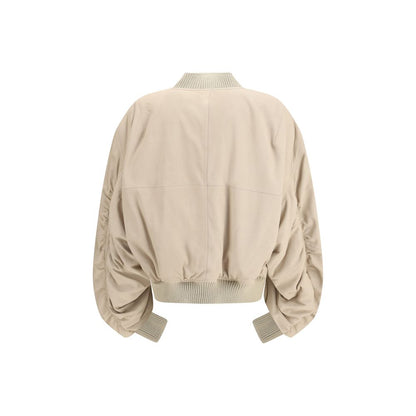 Beige Leather Jacket