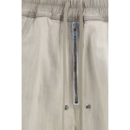 Beige Cotton Casual Pants