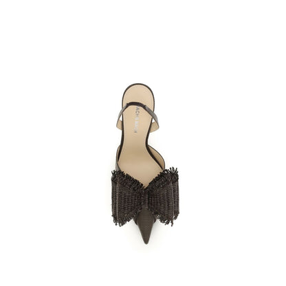 Brown Raffia Pumps