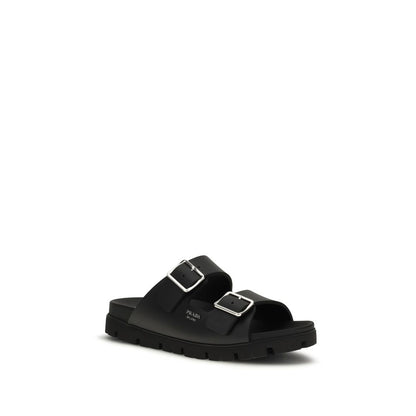 Black Calf Leather Bos Taurus Sandals