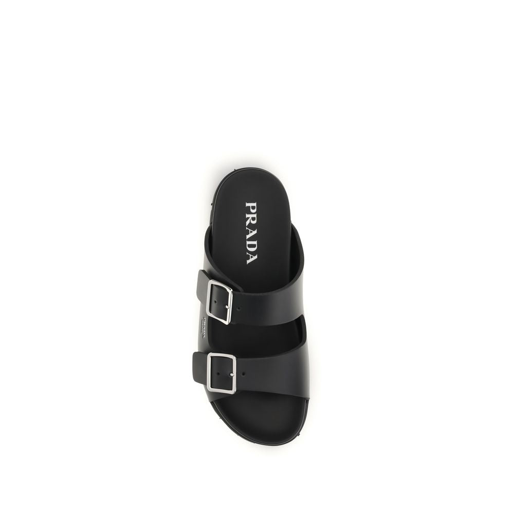 Black Calf Leather Bos Taurus Sandals