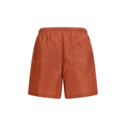 Orange Polyester Shorts