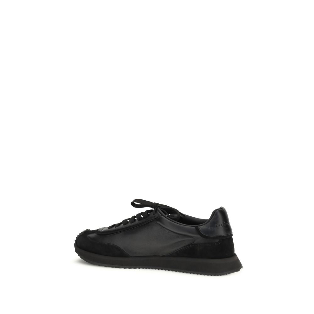 Black Calf Leather Bos Taurus Athletic Sneakers