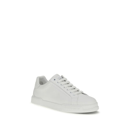 White Calf Leather Bos Taurus Low Top Sneakers