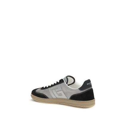 Gray Calf Leather Bos Taurus Low Top Sneakers