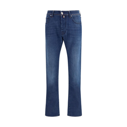 Blue Cotton Slim Fit Jeans