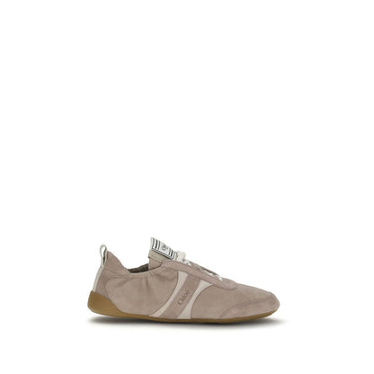 Beige Calf Leather Bos Taurus Athletic Sneakers