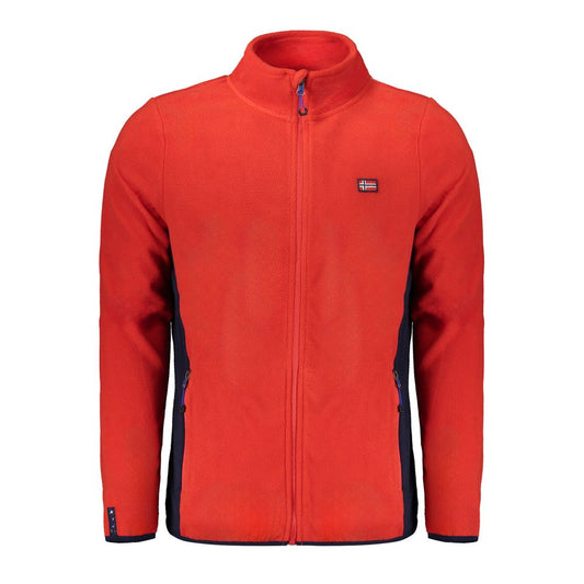 Red Polyester Men Sweatshirt