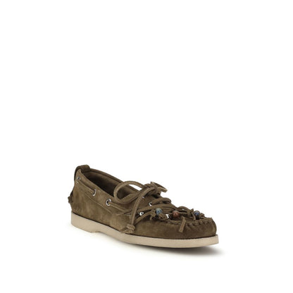 Bicolor Calf Leather Bos Taurus Slip-On Loafers