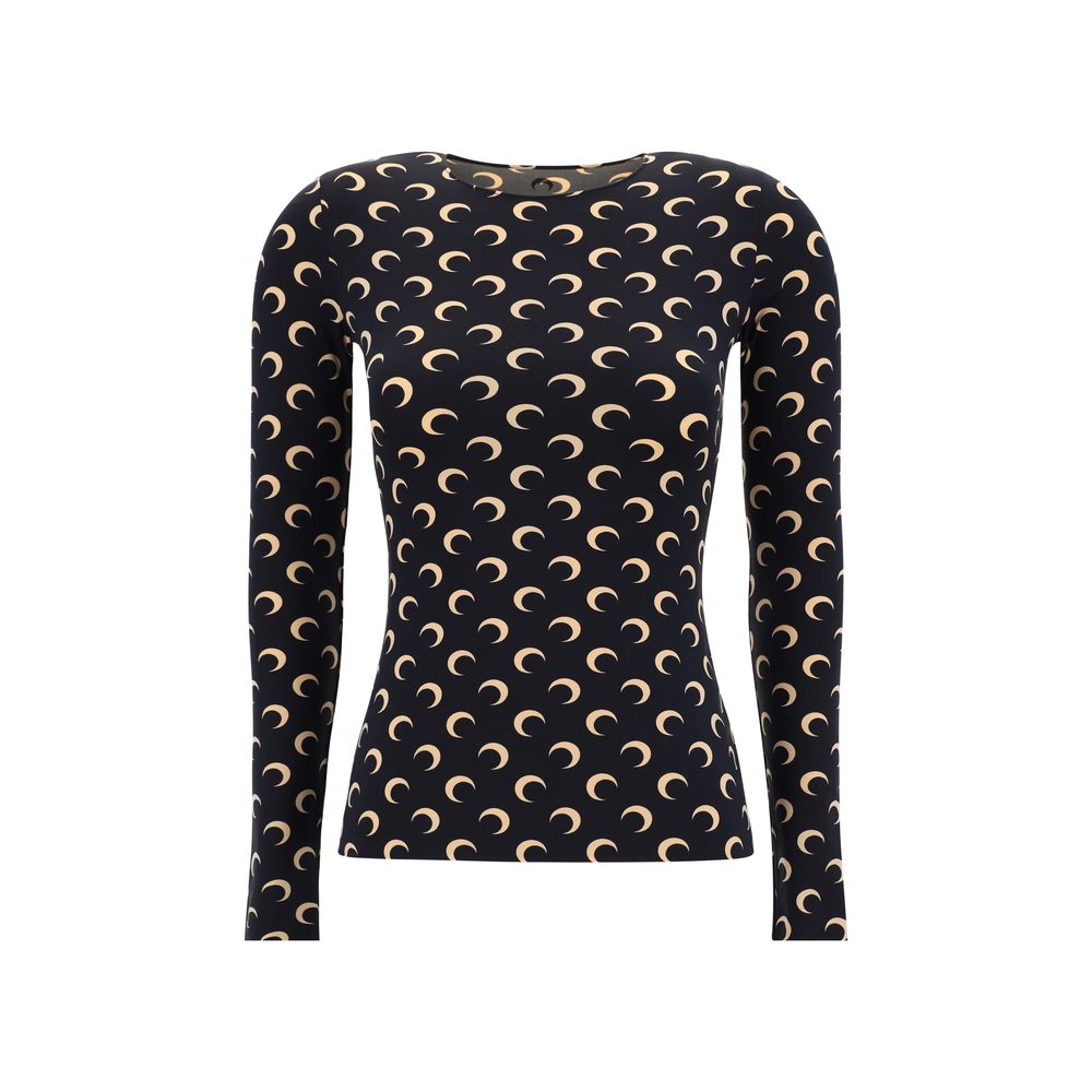 Black Polyamide Pattern Shirt