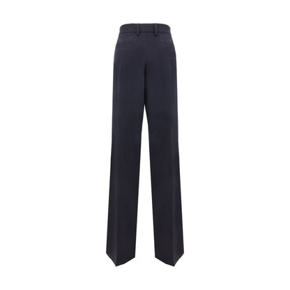 Blue Wool Casual Pants