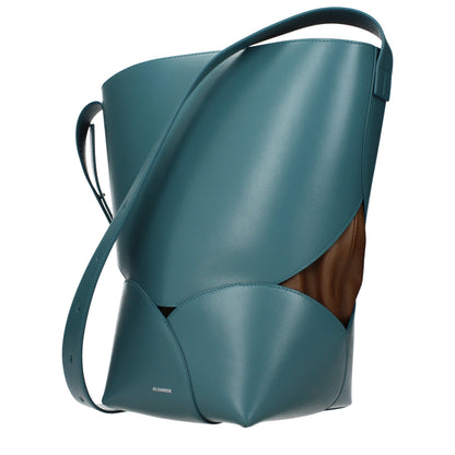 Blue Leather Crossbody Bag