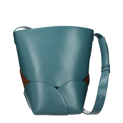 Blue Leather Crossbody Bag