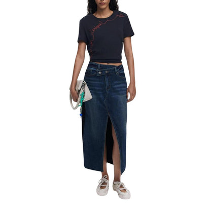 Blue Cotton Long Skirt