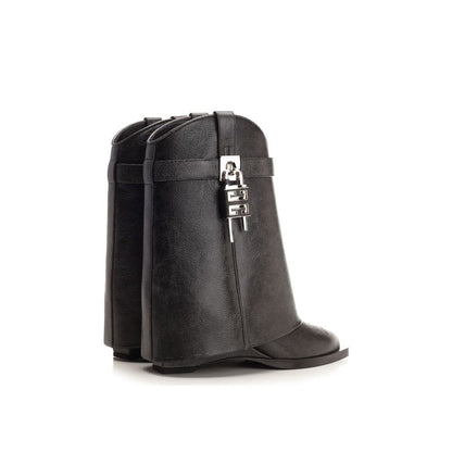 Black Leather Ankle Boots