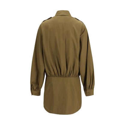 Brown Cotton Casual Dress