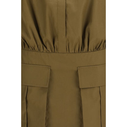 Brown Cotton Casual Dress