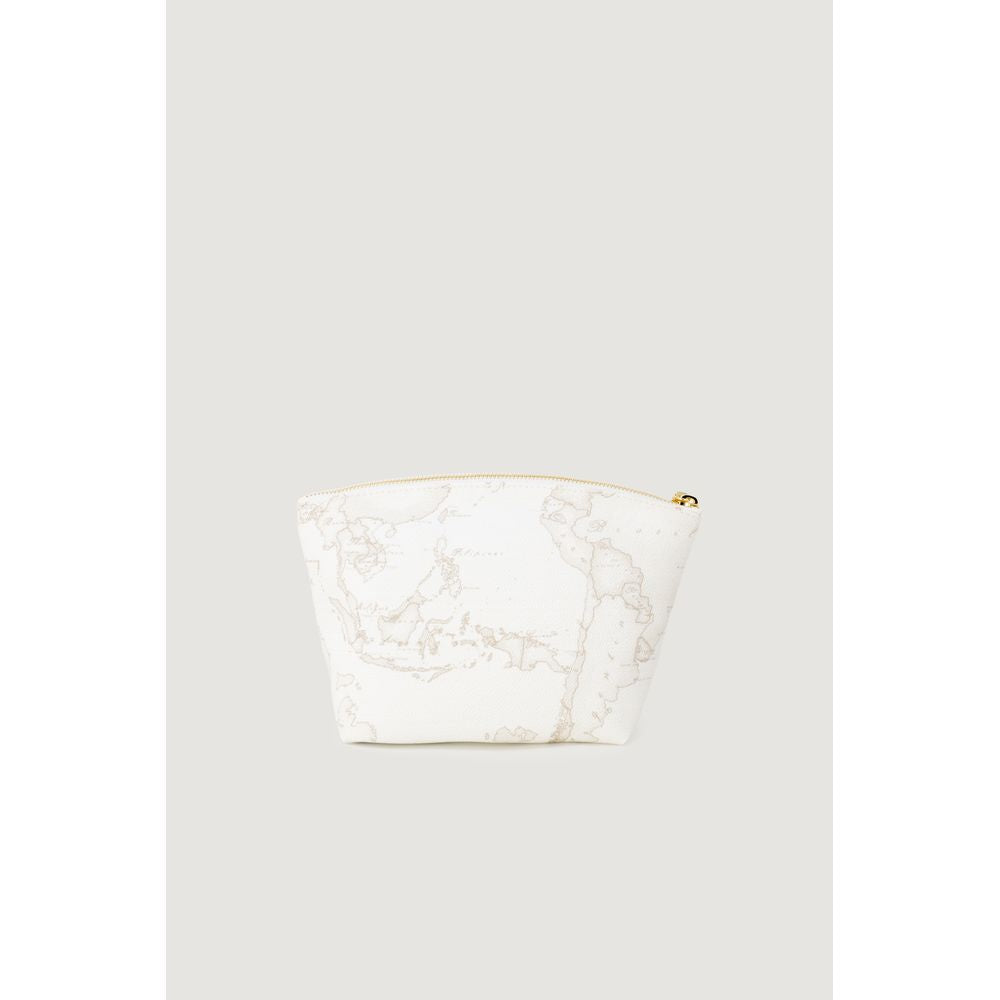 White Polyester Clutch Bag