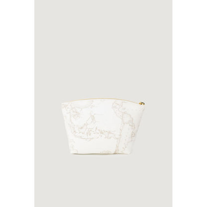 White Polyester Clutch Bag