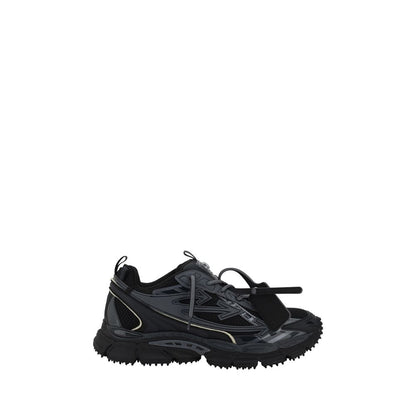 Black Polyester Athletic Sneakers