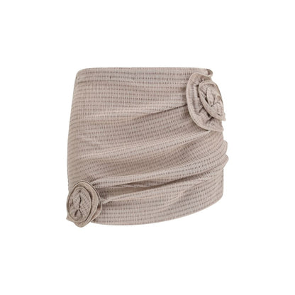 Brown Lyocell Mini Skirt
