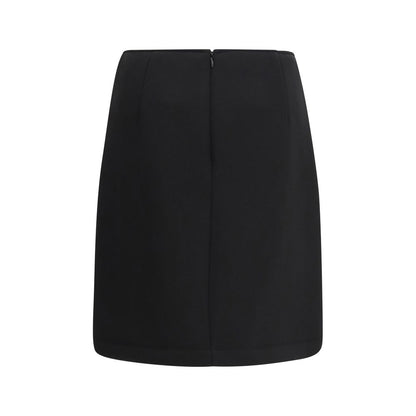 Black Polyester Mini Skirt