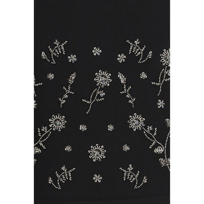 Black Polyester Mini Skirt