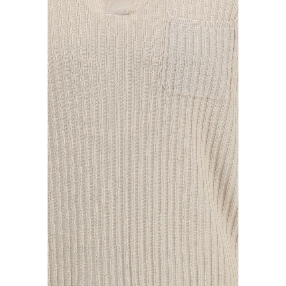 Beige Cotton Polo Shirt