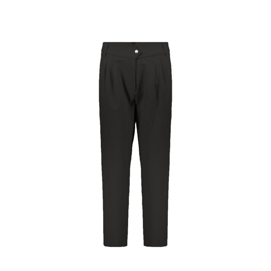 Black Elastane Casual Pants