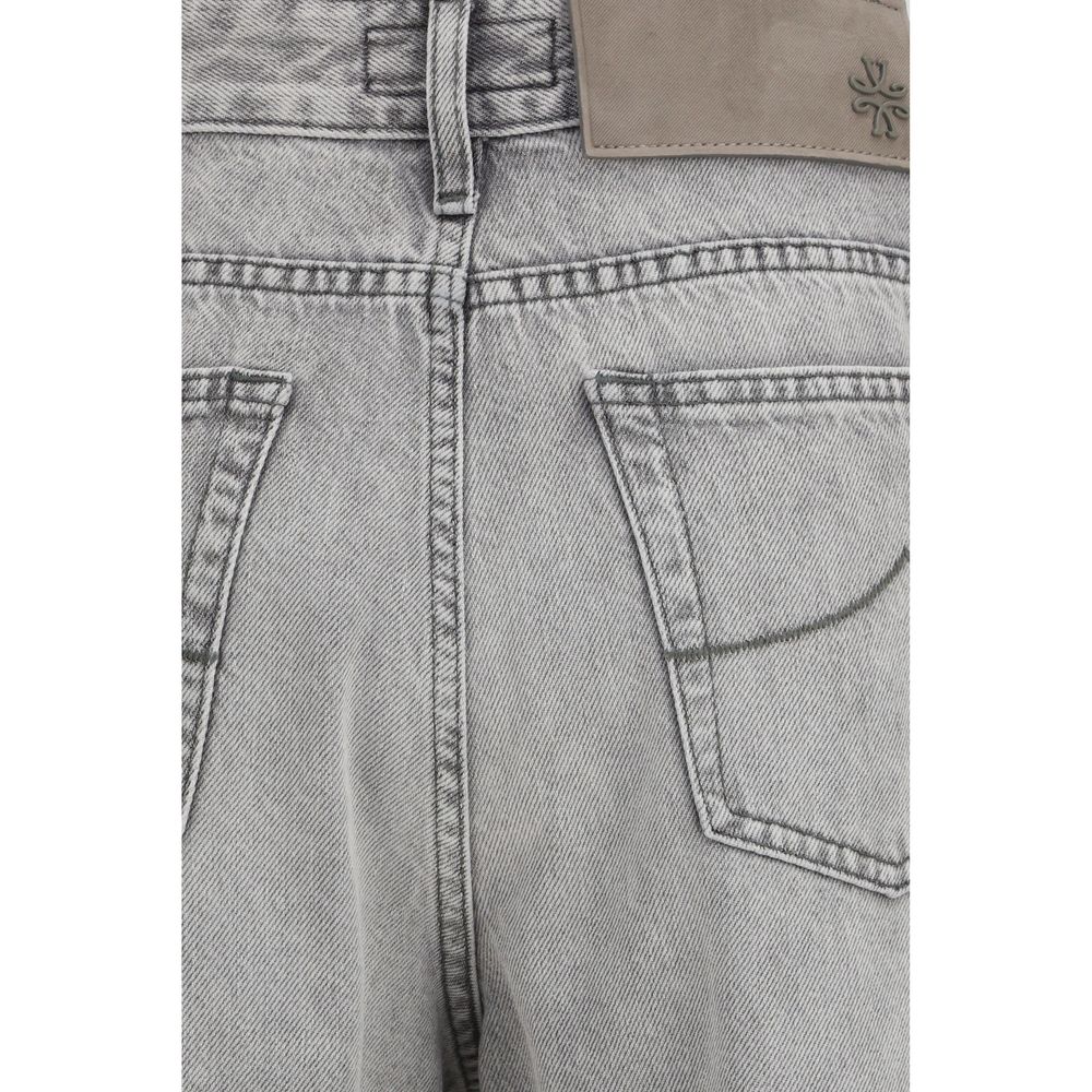 Gray Cotton Relaxed Fit Jeans