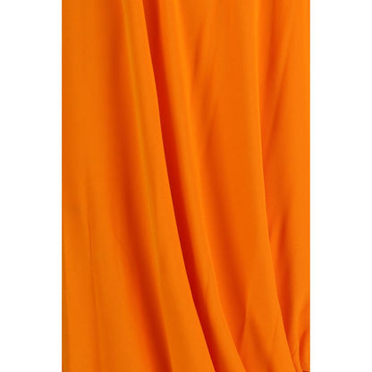 Orange Viscose Casual Dress