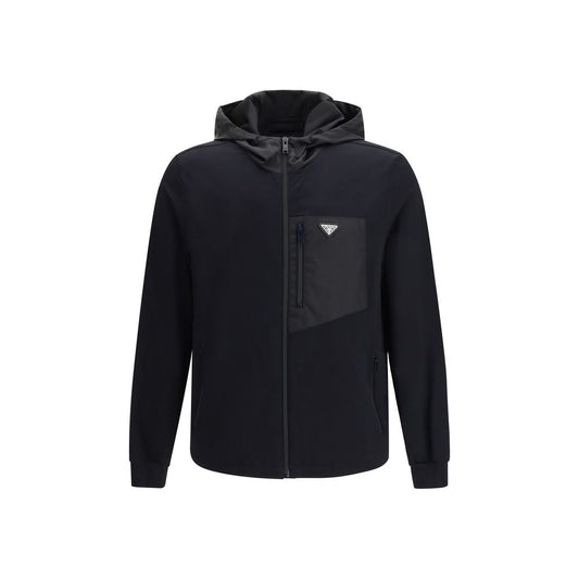 Black Cotton Full-Length Jacket