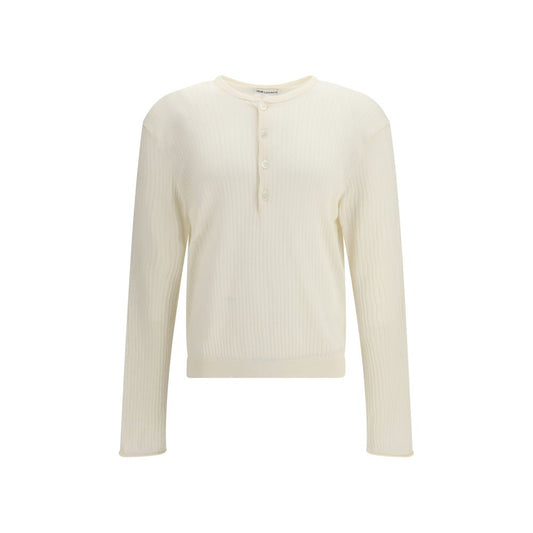 Beige Cotton Long Sleeve T-Shirt